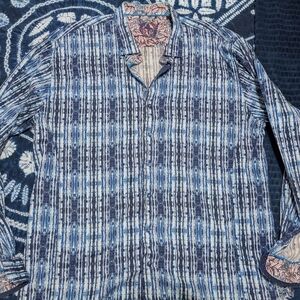 Au Noir tie dye striped dress shirt size XL Like Robert Graham